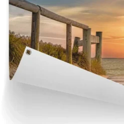 Tuinposter Zonsondergang aan het Strand - 80 x 120 - Beige