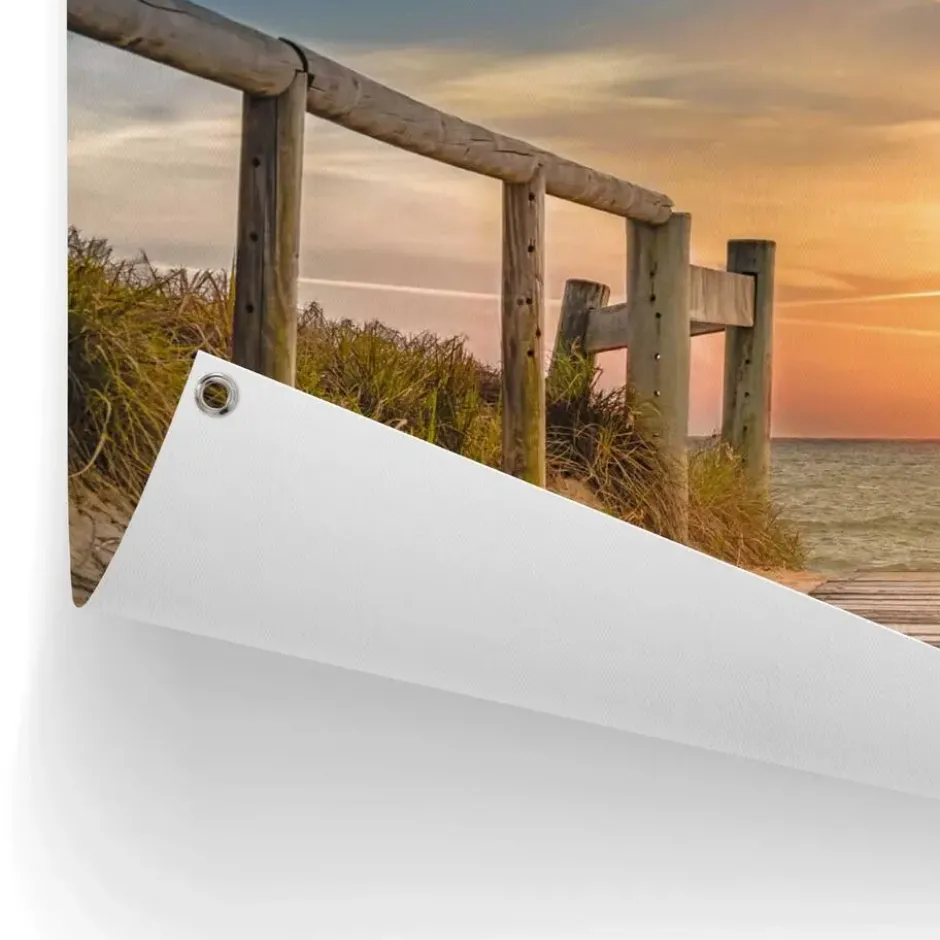 Tuinposter Zonsondergang aan het Strand - 80 x 120 - Beige