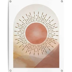 Tuinposter Zon - 80 x 60 - Bruin