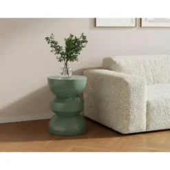 Tuin salontafel TOQO - 35 cmx35 cmx50 cm - Amandelgroen Metaal