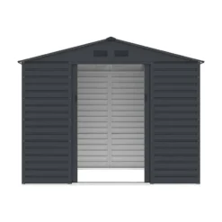 Tuinschuur ADELMO - 267 cmx181 cmx221 cm - Antracietgrijs Metaal