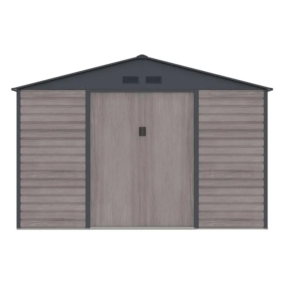 Tuinschuur ADELMO - 330 cmx372 cmx229 cm - Antracietgrijs Natuurlijk donker