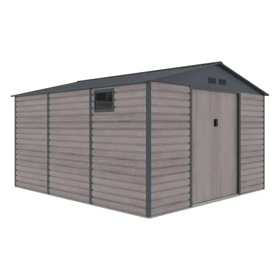 Tuinschuur ADELMO - 330 cmx372 cmx229 cm - Antracietgrijs Natuurlijk donker