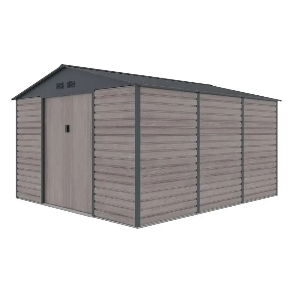 Tuinschuur ADELMO - 330 cmx372 cmx229 cm - Antracietgrijs Natuurlijk donker