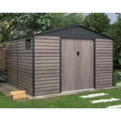 Tuinschuur ADELMO - 330 cmx309 cmx229 cm - Antracietgrijs Natuurlijk donker