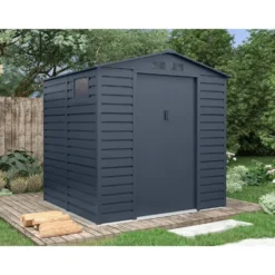 Tuinschuur ADELMO - 203 cmx181 cmx213 cm - Antracietgrijs Metaal