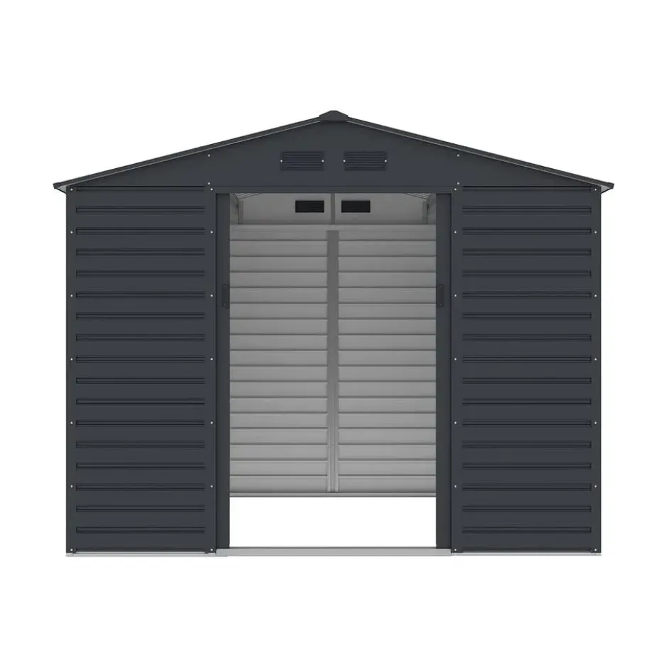 Tuinschuur ADELMO - 267 cmx245 cmx221 cm - Antracietgrijs Metaal