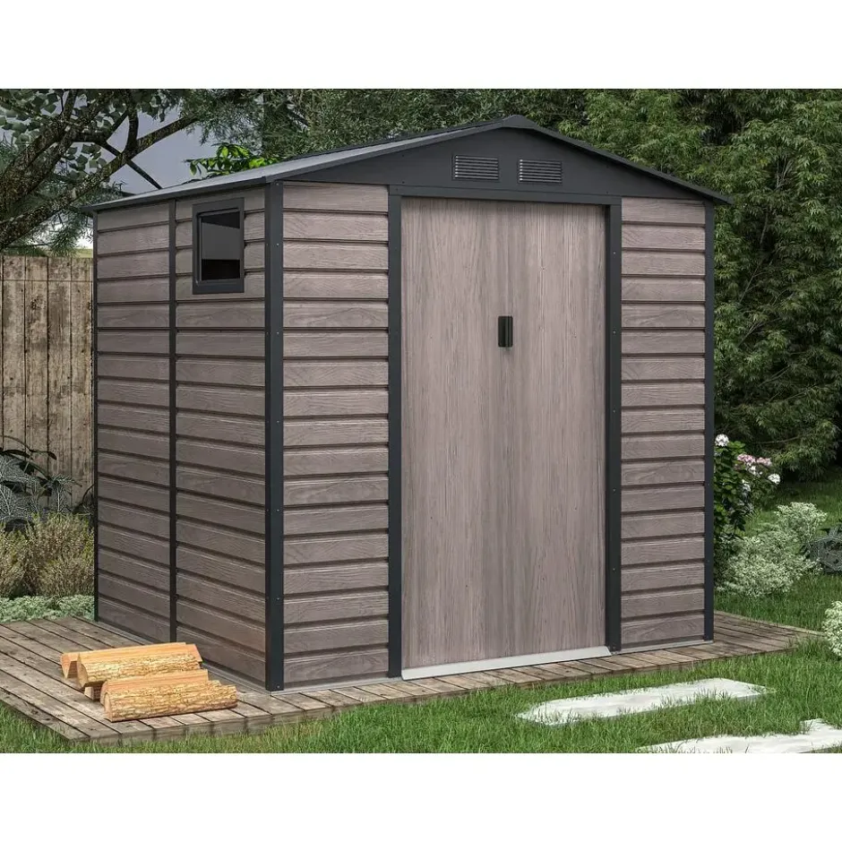 Tuinschuur ADELMO - 203 cmx181 cmx213 cm - Antracietgrijs Natuurlijk donker