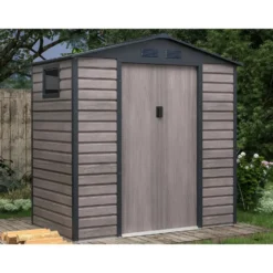 Tuinschuur ADELMO - 203 cmx117 cmx213 cm - Antracietgrijs Natuurlijk donker