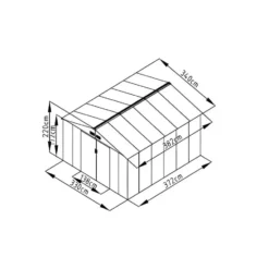 Tuinschuur ARCHER - 330 cmx372 cmx172 cm - Antracietgrijs Metaal