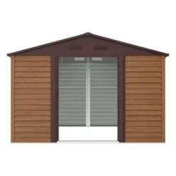 Tuinschuur ARSEGO - 309 cmx352 cmx177 cm - Natuurlijk donker Metaal