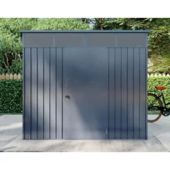 Tuinschuur CLAFTON - 224 cmx181 cmx177 cm - Antracietgrijs Metaal