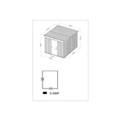 Tuinschuur CLAFTON - 224 cmx267 cmx177 cm - Antracietgrijs Metaal