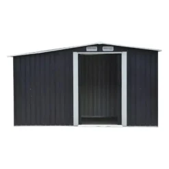 Tuinschuur LERY - 313 cmx195 cmx154 cm - Antracietgrijs Metaal