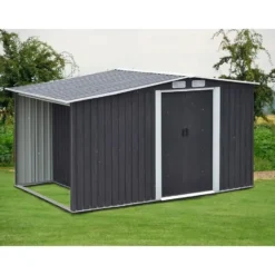 Tuinschuur LERY - 313 cmx195 cmx154 cm - Antracietgrijs Metaal