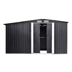 Tuinschuur LERY - 313 cmx302 cmx154 cm - Antracietgrijs Metaal