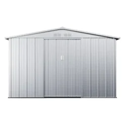 Tuinschuur LINUS - 302 cmx235 cmx195 cm - Lichtgrijs Metaal