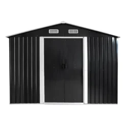 Tuinschuur MANSO - 247 cmx296 cmx170 cm - Antracietgrijs Metaal