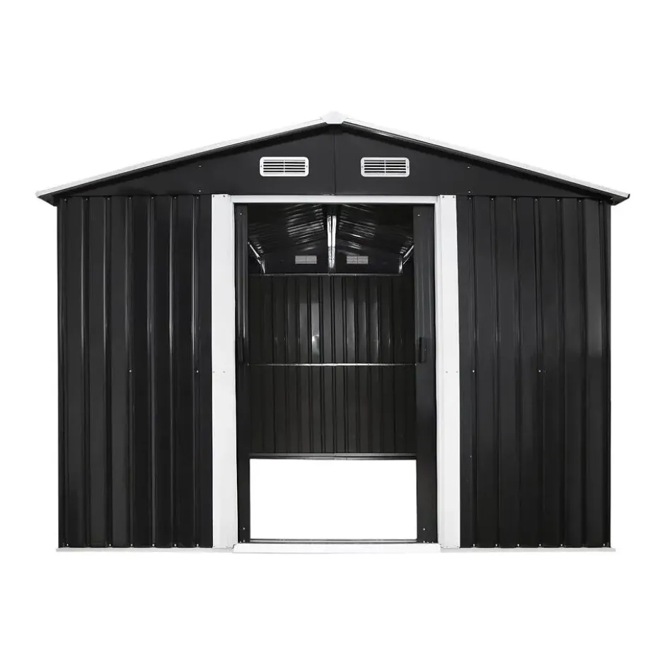 Tuinschuur MANSO - 247 cmx296 cmx170 cm - Antracietgrijs Metaal