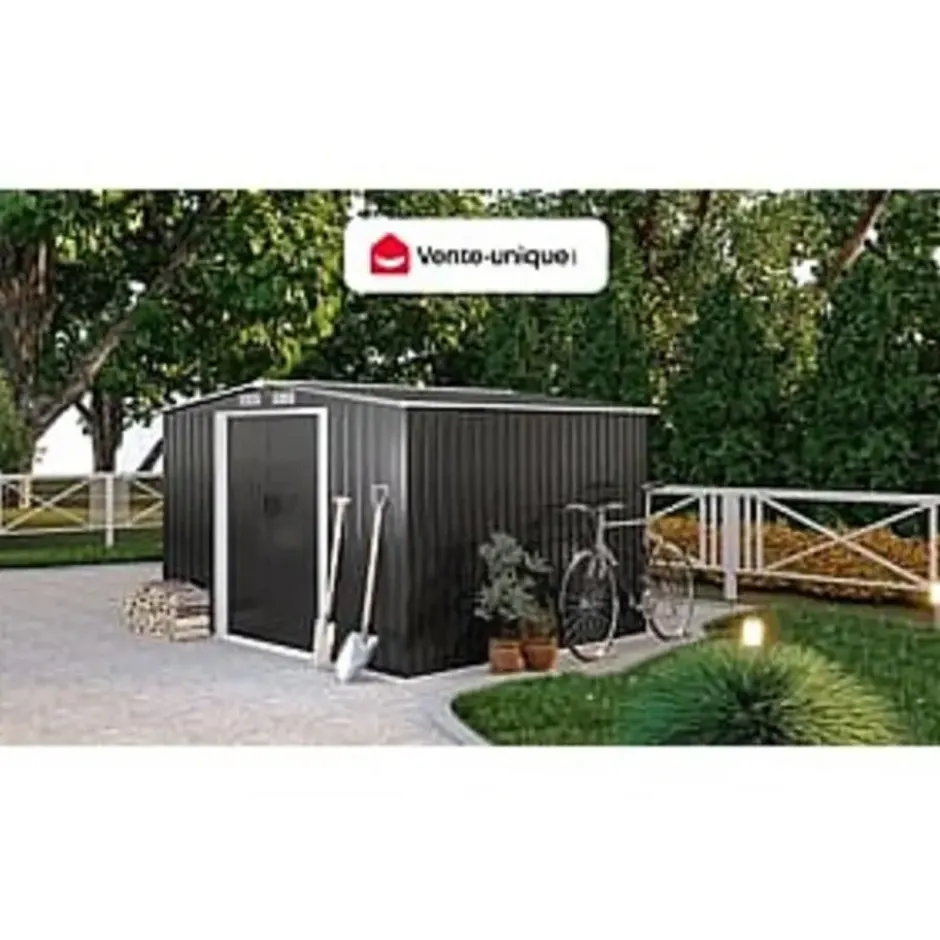 Tuinschuur MANSO - 247 cmx247 cmx170 cm - Antracietgrijs Metaal