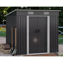 Tuinschuur MANSO - 183 cmx109 cmx170 cm - Antracietgrijs Metaal