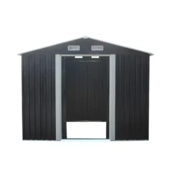 Tuinschuur MANSO - 247 cmx191 cmx170 cm - Antracietgrijs Metaal