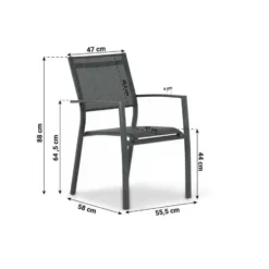 Tuinstoel stapelbaar Aluminium Grijs-antraciet Lifestyle Garden Furniture Sella