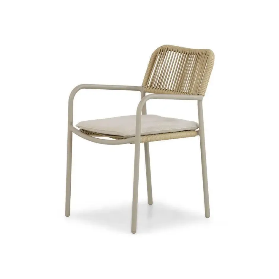 Tuinstoel stapelbaar Aluminium/rope Taupe-naturel-bruin Coco Penya