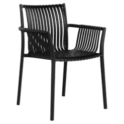Tuinstoel Zwart - Zithoogte 45,5cm - Tulsa - Set van 4