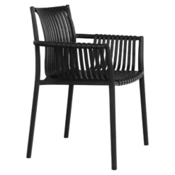 Tuinstoel Zwart - Zithoogte 45,5cm - Tulsa - Set van 4