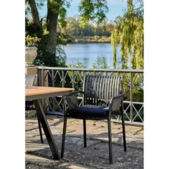 Tuinstoel Zwart - Zithoogte 45,5cm - Tulsa - Set van 4