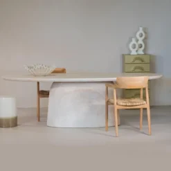 Tuintafel Ovaal - Naturel Travertin - 200x100x74cm - Myrna