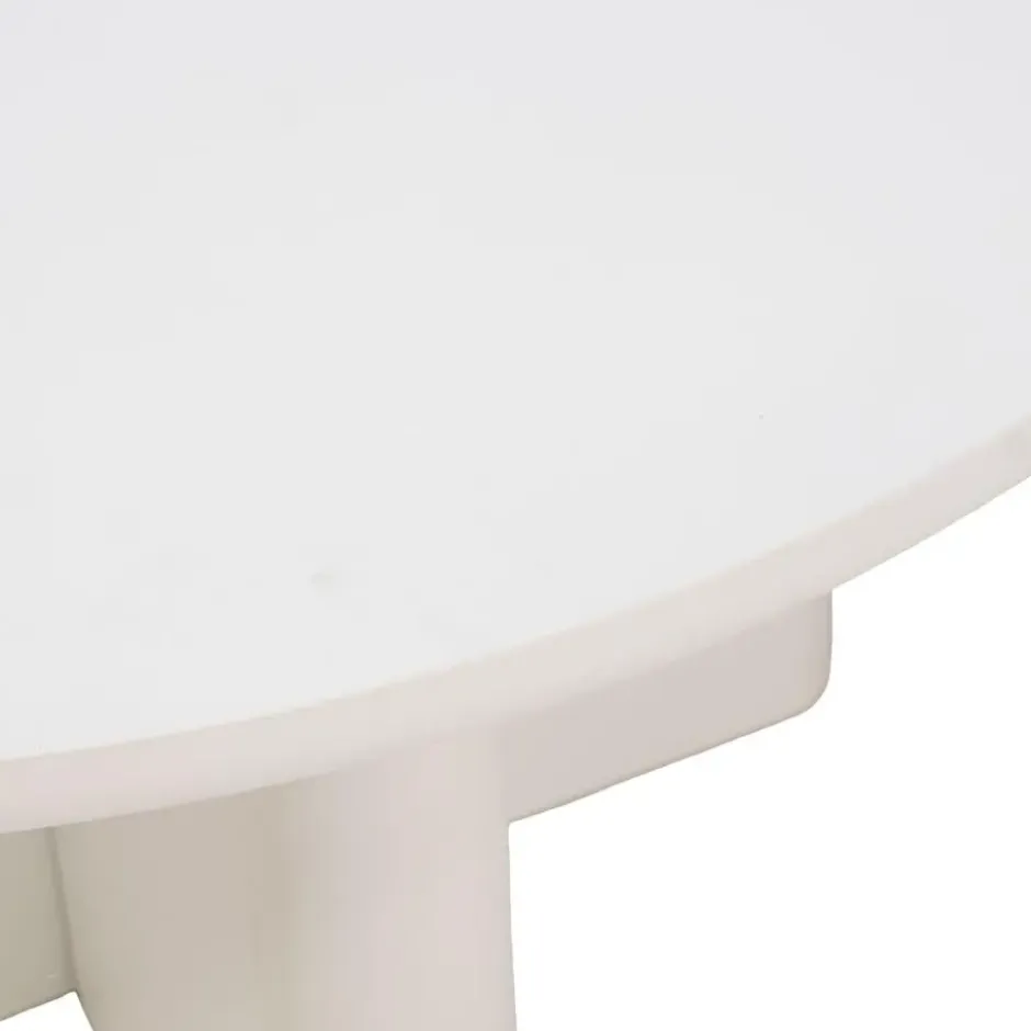 Tuintafel Rond 120cm - Wit betonlook - Acryl Coating - Miso