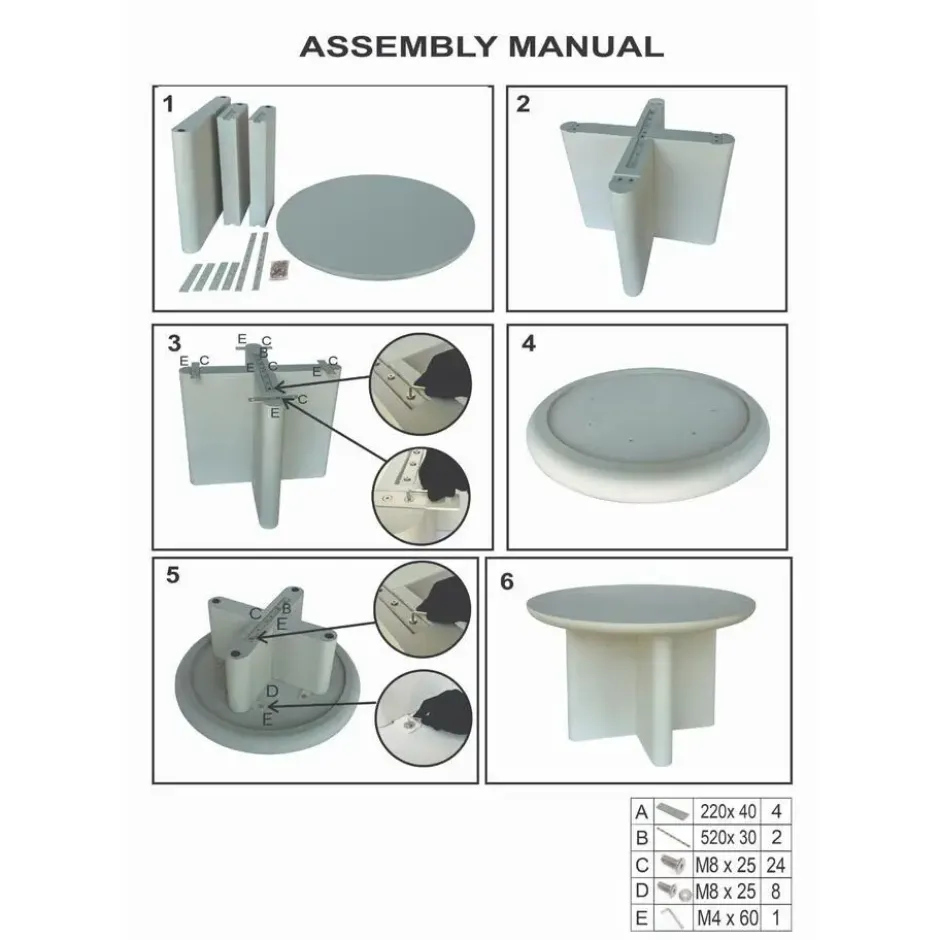 Tuintafel Rond 120cm - Wit betonlook - Acryl Coating - Miso