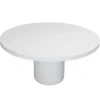 Tuintafel Rond 120cm - Wit Eco Composiet - Betonlook - Eden