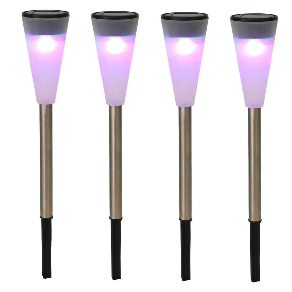 Tuinverlichting prikspot - LED - gekleurd - RVS - 36 cm