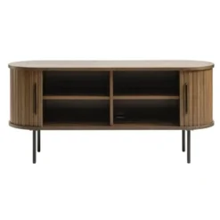 Tv-Meubel Eikenhout Smoked - 40x120x55cm - Schuifdeuren - Nola