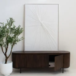 Tv-meubel Mangohout Donkerbruin - 170x45x57cm - 3 Deuren - Tora