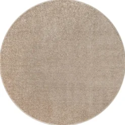 Uni Effen Rond Vloerkleed Laagpolig Beige - 200 CM Ø