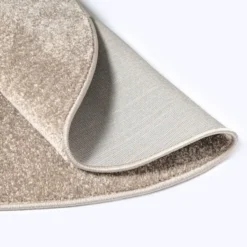 Uni Effen Rond Vloerkleed Laagpolig Beige - 200 CM Ø
