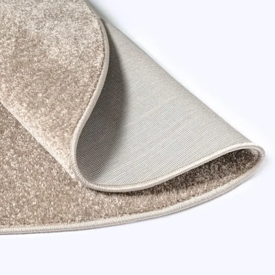 Uni Effen Rond Vloerkleed Laagpolig Beige - 200 CM Ø
