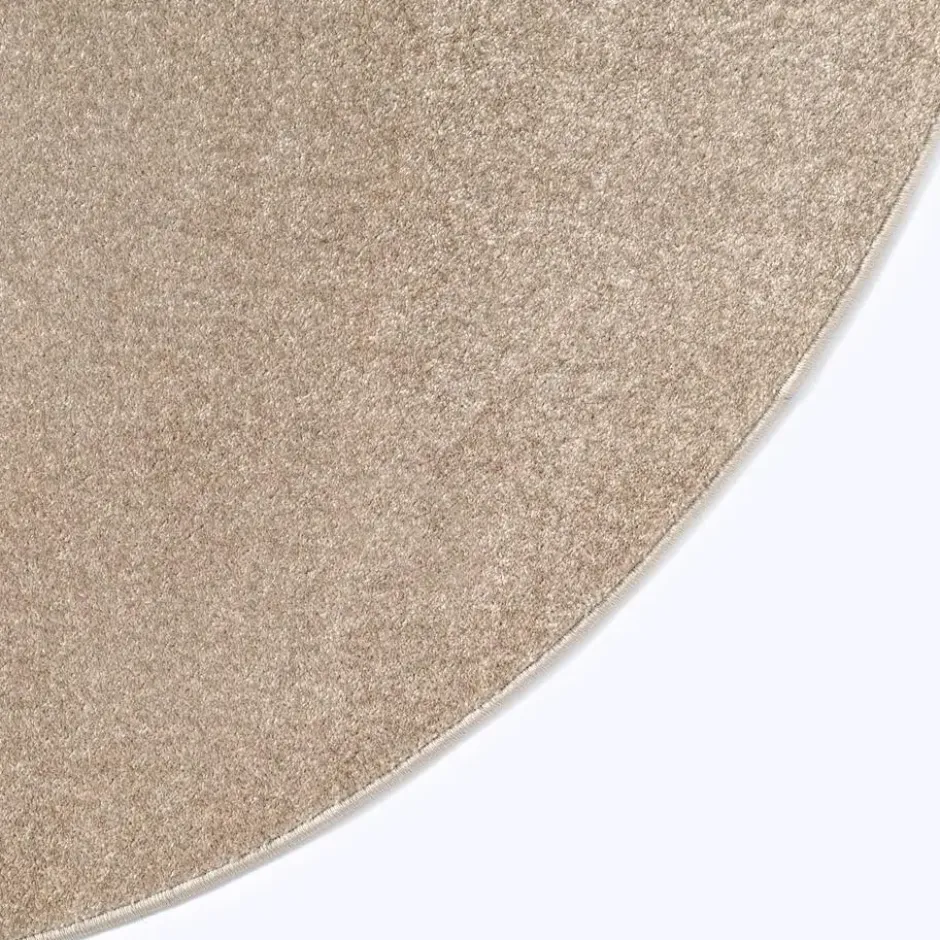 Uni Effen Rond Vloerkleed Laagpolig Beige - 200 CM Ø