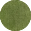 Uni Effen Rond Vloerkleed Laagpolig Groen - 120 CM Ø