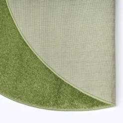 Uni Effen Rond Vloerkleed Laagpolig Groen - 120 CM Ø
