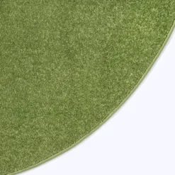 Uni Effen Rond Vloerkleed Laagpolig Groen - 120 CM Ø