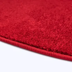 Uni Effen Rond Vloerkleed Laagpolig Rood - 150 CM Ø