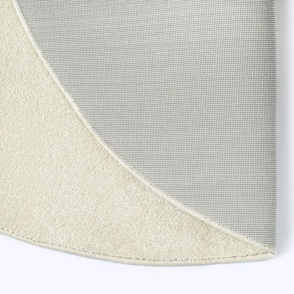 Uni Effen Rond Vloerkleed Laagpolig Creme - 120 CM Ø