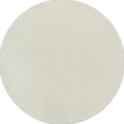 Uni Effen Rond Vloerkleed Laagpolig Creme - 150 CM Ø