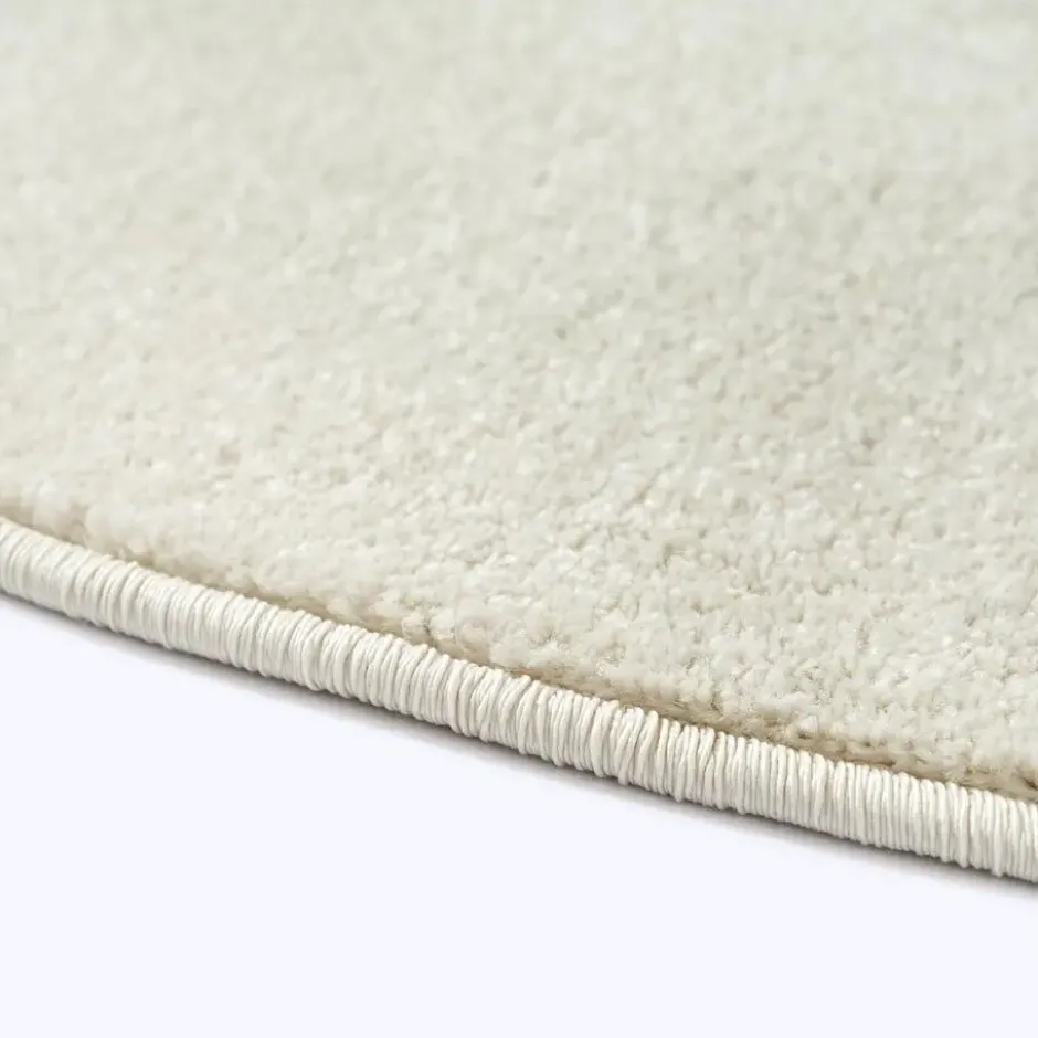 Uni Effen Rond Vloerkleed Laagpolig Creme - 150 CM Ø