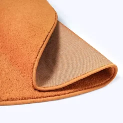 Uni Effen Rond Vloerkleed Laagpolig Oranje - 120 CM Ø